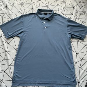 Dunning Golf Polo Mens XXL Slate Blue Performance Pique Short Sleeve Golf